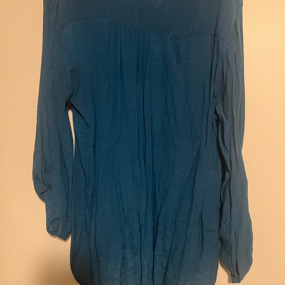 Cato Teal Long Sleeve Blouse